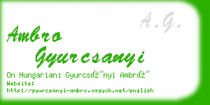 ambro gyurcsanyi business card